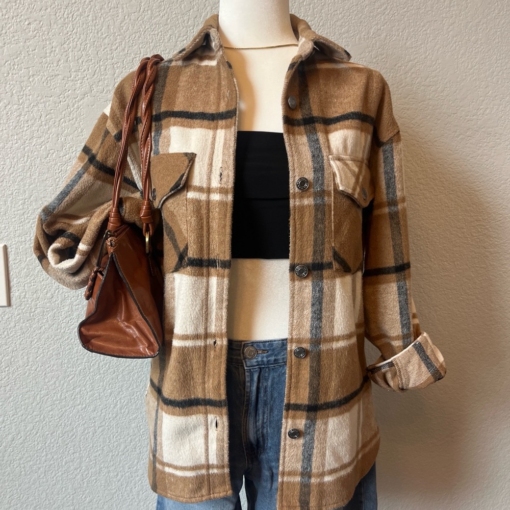 RSQ Plaid Shacket Women's Oversized